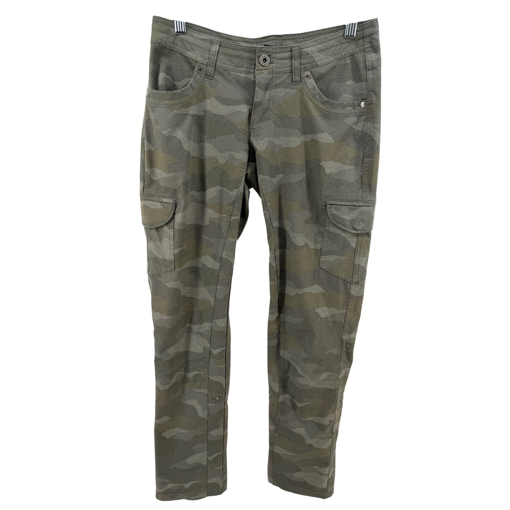 Kuhl Splash Roll-Up Camo Cargo Pants Womens 2 Reg Green Hiking Utility 6326
